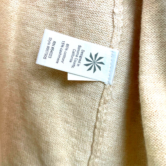 Athleta Niyama Cashmere Blend Wrap Cardigan Sweater Cream Shawl Collar EUC XXS - Picture 6 of 12